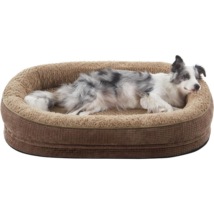 Ортопедичне ліжко для собак середніх порід Pawk з підтримкою шиї, Memory Foam, водонепроникне, знімний кошик, 89 x 63 x 18 см
