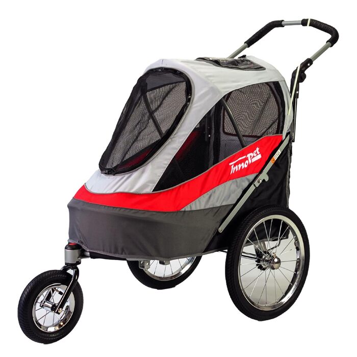 InnoPet® Sporty - прогулянка для собак: коляска-причіп, складна, з повітряними колесами, з капюшоном, багато кольорів