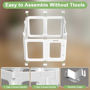 Льоток для собак THEYFIRST з акрилу з дверцятами, прозорий, для дому, легкий монтаж, загороджувач для цуценят, кошенят, кроликів, дрібних тварин, пластик 8P
