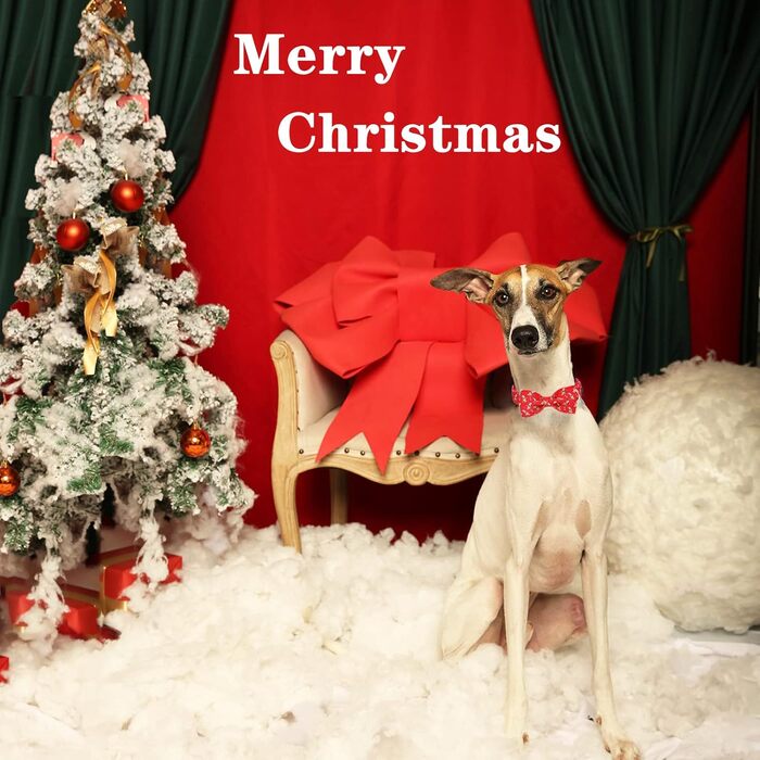 Нашийник для собак Unique Style з знімною метеликом, для малих, середніх та великих собак, регульований XXS-XL (S (1 шт), Олень на Різдво)