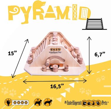 Інтерактивна дерев'яна іграшка-піраміда My Intelligent Dogs для розумного розвитку собак