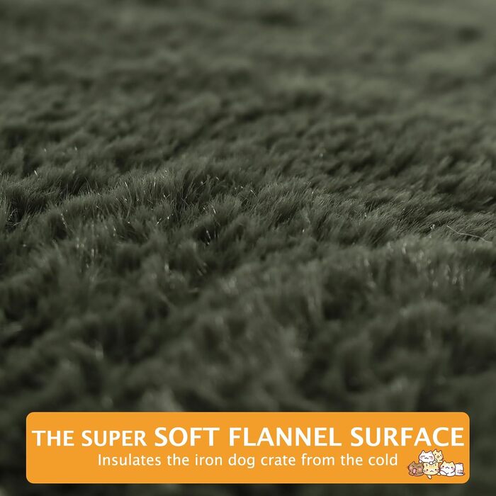 Килимок для собак PET SPPTIES: м'який, теплий, миючий, двосторонній, 61x41 см, темно-зелений