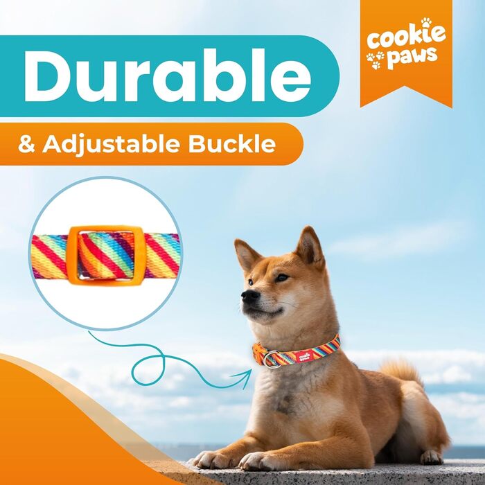 Нашийник і повідок для собак Cookie Paws, м'який неопрен, геометричний дизайн, великий розмір, зручний та довговічний