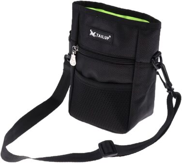 Сумка для корму для собак D DOLITY | Лежачка для дресирування собак | Сумка для ласощів з плечовим ременем | Сумка для перекусів для собак, для активного відпочинку на вулиці - Чорна