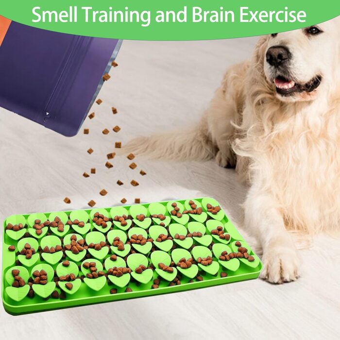 Силіконова килимок-головоломка для собак середнього розміру, фіолетовий. Стимулює природний інстинкт пошуку їжі, сповільнює швидкість поїдання. З присосками.