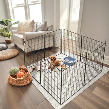 FXW MiniPaws загорожа для собак та цуценят, 8 панелей, 51 см, переносна, для дому, двору, кемпінгу