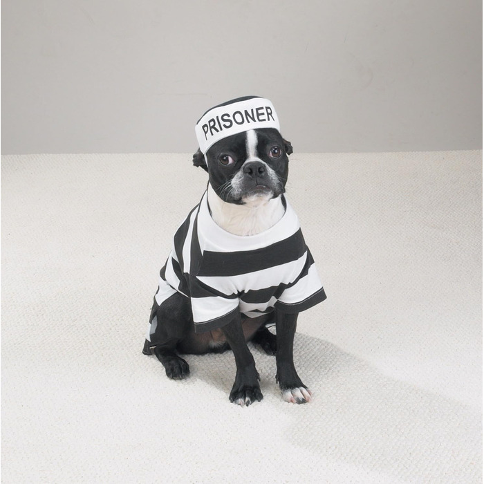 Костюм для собак 'Prison Pooch', розмір XL (Окружність шиї: 41 см, Окружність грудей: 41 см, Довжина спини: 30 см)