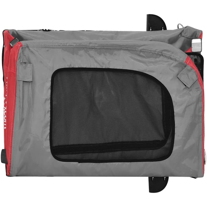 Причіп для велосипеда для собак, червоний та сірий, Oxford-тканина та метал, LH25839