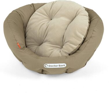 Кругле ліжко для собак Doctor Bark з ортопедичною подушкою, 40x35 см, золото-коричневе (S)