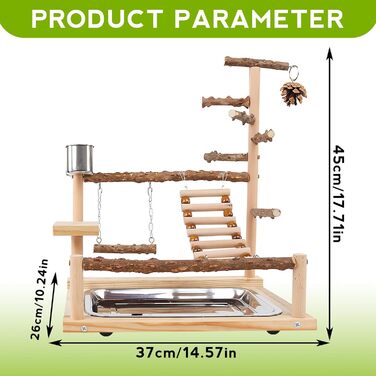 Ігровий майданчик для птахів з годівницями та підставкою, тренажер для папуг, колібрі, хвилястих поніків, ара