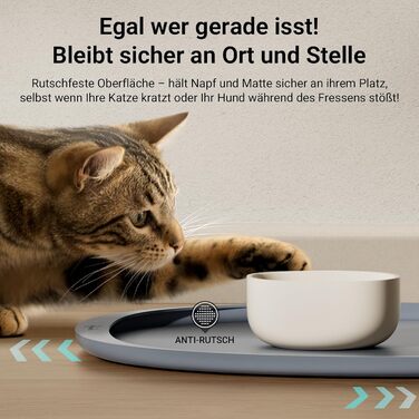 Підкладка під миску для котів DownyPaws, силіконова, 62 x 43 см, сіра. Захист від розливу води та корму, легко миється, BPA-free