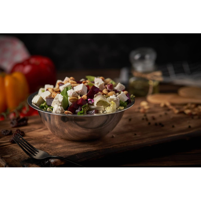 Набір кухонних мисок Pullmer (2 шт) з нержавіючої сталі, Ø 30 см. Ідеально підходять для мюслі, салатів, замішування тіста та сервірування. Їжа-безпечні, придатні для миття в посудомийній машині