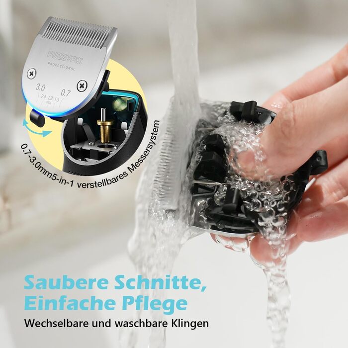 Машинка для стрижки собак Leise з LED-підсвічуванням, 2 швидкості, для догляду за обличчям, вухами, лапами. Блакитна