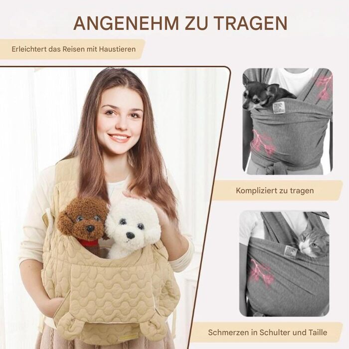 Рюкзак для кота | Дихаючий та м'який з кишенями, переноска для маленьких собак та кошенят, для подорожей, кемпінгу, прогулянок та їзди на коні (Хакі)