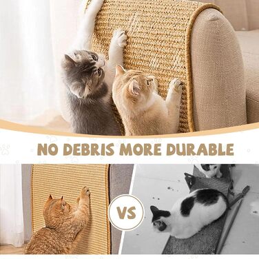 Килимок для котів Graciadeco з сизалю, 60 x 40 см - захист меблів