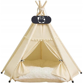 Будиночок-тіпі для собак та котів: затишний намет для сну з двосторонньою подушкою