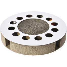 Екологічна кігтеточка з дзвоником: 2-в-1 для котів - 24x45x5 см (Circle)