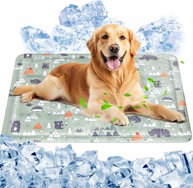 Кühlmatte Hunde: Охолоджуючий килимок для собак та котів 50x65 см. Самоохолоджуючий, водовідштовхуючий, з нетоксичним гелем. Для дому та вулиці.