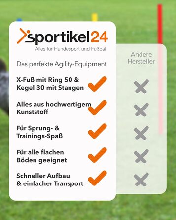 Набір для аджиліті SPORTIKEL24 Superhund: Пружина, перешкоди та кільця для собак - ідеально для аджиліті-спорту