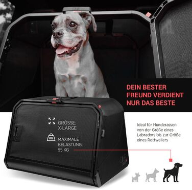 Транспортна переноска для собак 1one1 Origami Medium, алюмінієва, для авто, складна, з тестуванням на безпеку, для собак до 55 кг