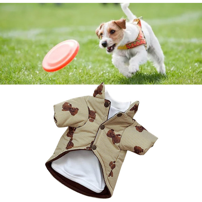 Теплий зимовий одяг для собак, куртка для холодної погоди, XS, жовтий