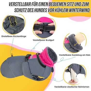 Зимовий теплий водонепроникний теплий зимовий одяг для собак великих порід, з флісовою підкладкою та нашийником, захист від вітру, зелений, XXXL, для собак з обхватом грудей 60-70 см