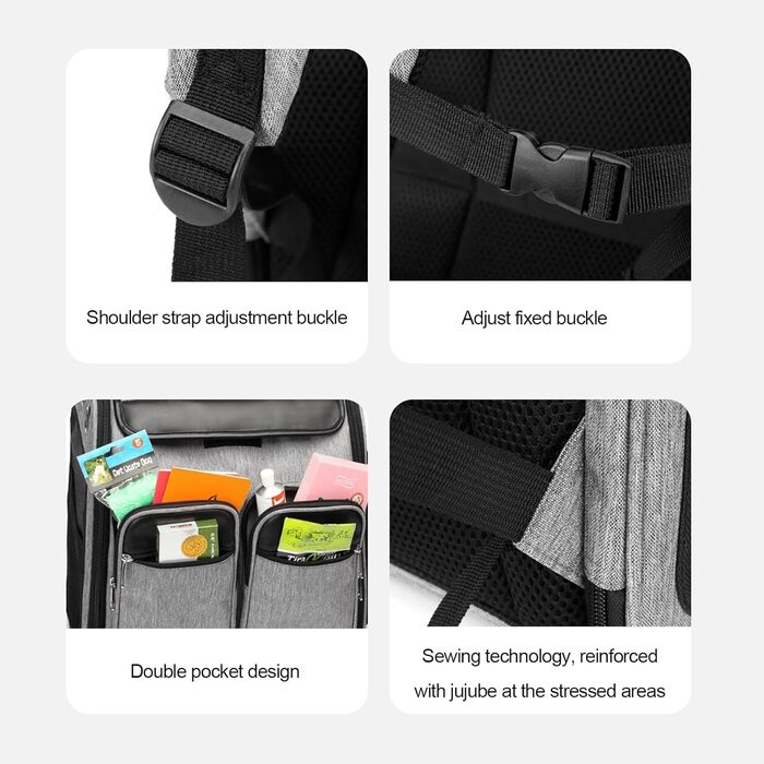 Транспортна переноска для котів та собак PJDDP, рюкзак для тварин з сітчастими вікнами, дихаюча та легка сумка для маленьких собак та котів, переноска для тварин, портативна та складана, хакі