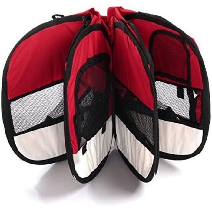 Клітка-загончик для кроликів та морських свинок BUNNY BUSINESS, розкладний, з тканини, рожевий (червоний)