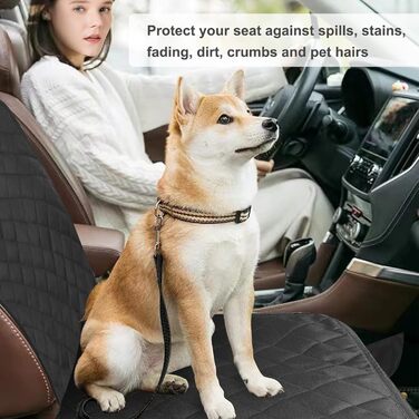 Захисний чохол на сидіння авто для собак, 136x119 см, чорний, нейлон. З щіткою для чищення та сумкою. Підходить для більшості авто та SUV.