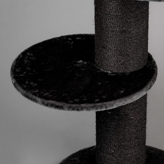 Дерев'яний кігтеточка для великих котів RHRQuality Maine Coon Sleeper Blackline Dark Grey Deluxe з товстими 15 см сизалевими стовпами