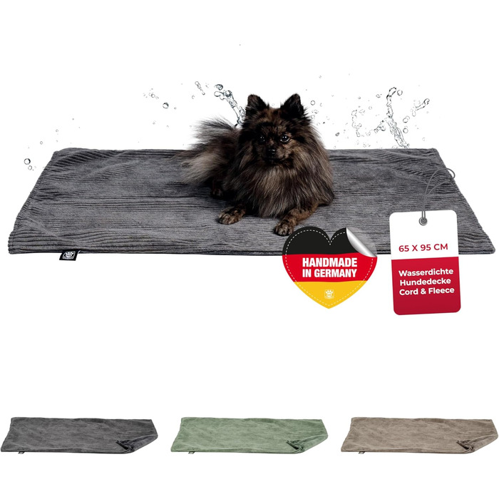 Водонепроникний плед для собак та котів на диван – захист від плям – дихаючий та пральний – Made in Germany (Антрацит, 65x95см)