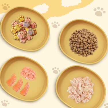 Набори мисок для котів та собак Bebeibon: силіконові, неслизькі, 330 мл, 2 шт. (жовті)