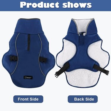 Зимова куртка для собак EMUST, тепла, водонепроникна, з флісовою підкладкою, для великих собак, розмір XL