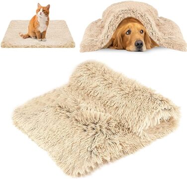 М'яка ковдра для собак та котів, флісова, миюча, 100 x 120 см (Бежева, XL)
