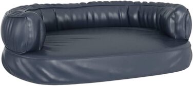 Крісло-ліжко для собак VidaXL, ергономічне, з пінопласту, 75x53 см, штучна шкіра, блакитне