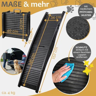 Рампа для собак у автомобіль, алюміній, Petigi, для SUV, антиковзка, вантажопідйомність 70/90/150 кг, моделі 01 та 06