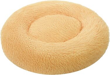 Ліжко для собак Aoresac Donut, м'яке та пухнасте, XS-3XL, XXL Ø100x26см, до 30 кг, шампань