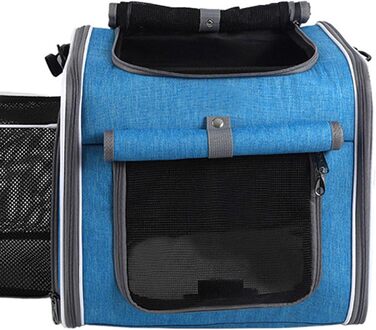 Велосипедний багажник для собак JTLB, розширюваний корзинка, водонепроникна сумка на кермо для тварин, швидке кріплення, оксфордська тканина, стильний дизайн, підходить для щоденних поїздок, серфінгу (Блакитний)