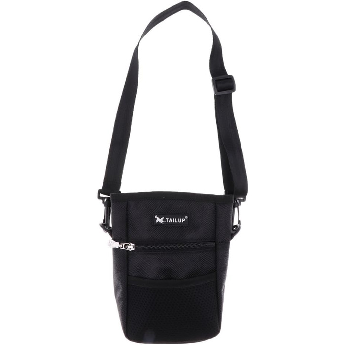 Сумка для корму для собак D DOLITY | Лежачка для дресирування собак | Сумка для ласощів з плечовим ременем | Сумка для перекусів для собак, для активного відпочинку на вулиці - Чорна