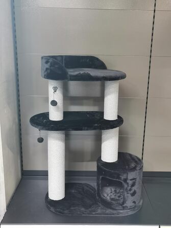 Дряпка для котів Flamingo – коричнева, 78 x 49,5 x 121 см – велика з платформами та прихованими місцями