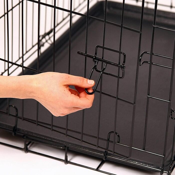 Складаний металевий вольєр-клітка для собак Bunny Business XL, 107x69x76 см, з 2 дверима, міцна конструкція, пластикова підлога