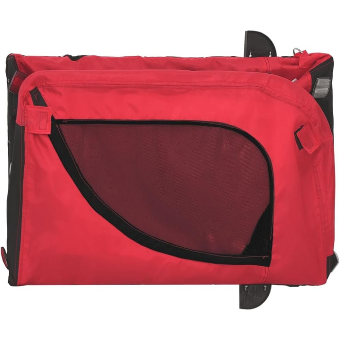 Причіп для велосипеда для собак, червоно-чорний, Oxford-Gewebe та залізо, LH99939