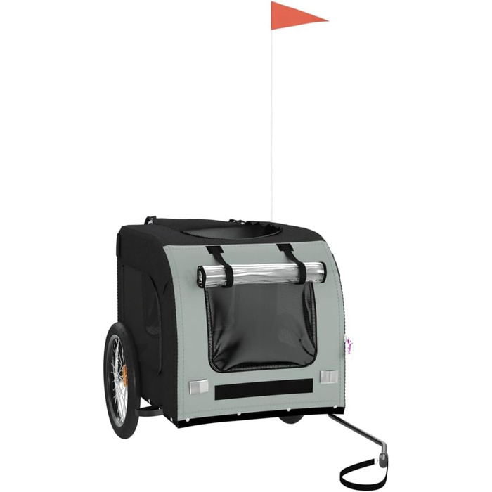 Festnight Причіп для велосипеда, переноска для собак, вантажний причіп для велосипеда, 45 кг, сірий та чорний, 69 x 133.5 x 73.5 см