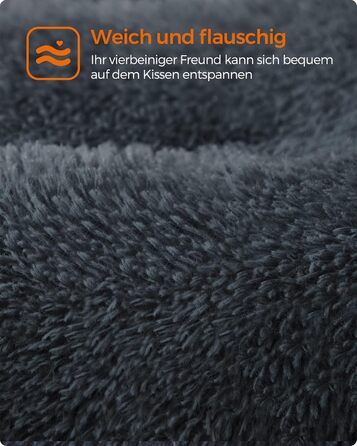Ліжко для собак Feandrea, м'який килимок, довгий плюш, 122 x 74 см, м'яка підкладка, можна прати, багатофункціональне, PGW204K01 (L 110 x B 73 x H 10 см, темно-сірий)