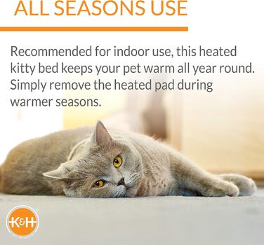 Електричний килимок для котів K&H Thermo-Kitty Fashion Splash, мокко, круглий, 45,7 см