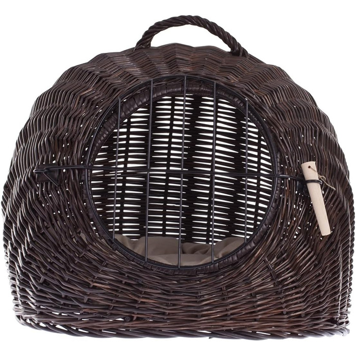 Кішка Будиночок Венге-Сірий, Корзина для кота з плетеної лози, Лежанка для кота з ручкою