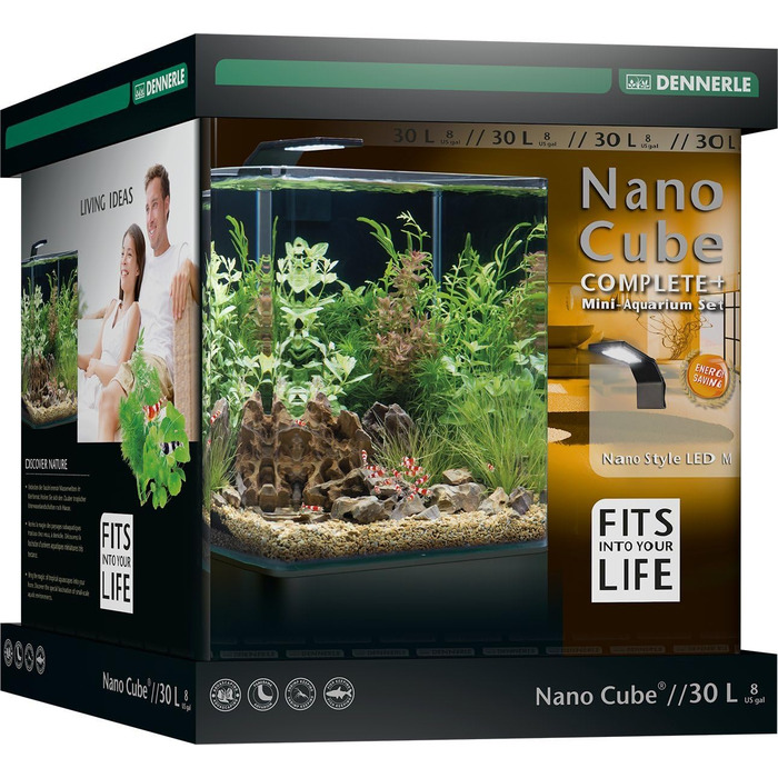 Акваріум Dennerle Nano Cube Complete+ 30 л, комплект для акваріумістики