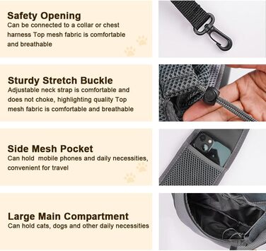 Сумка-переноска для собак Umllpet, регульована, до 6.5 кг, для прогулянок та подорожей