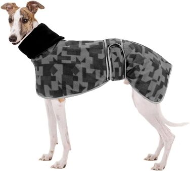 Зимовий флісовий светр для хорта Whippet, тепла підкладка, регульовані ремінці, сірий