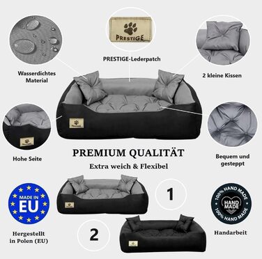 Ортопедичне собаче ліжко середнього розміру з водонепроникним матеріалом, миється, з силіконовою начинкою (сірий, M 75 x 65 см)